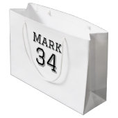 チーム名の追加プレイヤー名の日付スポーツマンヴィンテージ ラージペーパーバッグ (裏面アングル)