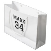 チーム名の追加プレイヤー名の日付スポーツマンヴィンテージ ラージペーパーバッグ (正面アングル)