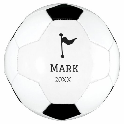 チーム名の追加プレイヤー名の日付スポーツメンフラグ サッカーボール (正面)
