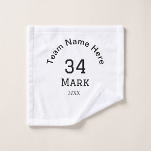 チーム名の追加プレイヤー名の追加スポーツマン ウォッシュタオル