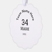 チーム名の追加プレイヤー名の追加スポーツマン オーナメントカード (左)