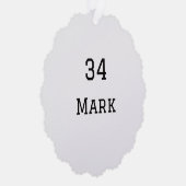 チーム名の追加プレイヤー名の追加スポーツマン オーナメントカード (右)