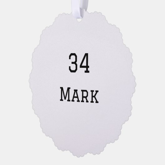 チーム名の追加プレイヤー名の追加スポーツマン オーナメントカード (左)