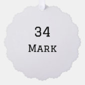 チーム名の追加プレイヤー名の追加スポーツマン オーナメントカード (正面)