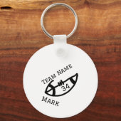 チーム名の追加プレイヤー名の追加スポーツマン キーホルダー (正面)