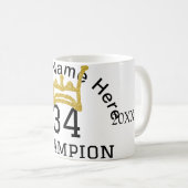 チーム名の追加プレイヤー名の追加スポーツマン コーヒーマグカップ (正面右)
