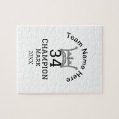 チーム名の追加プレイヤー名の追加スポーツマン ジグソーパズル (横)