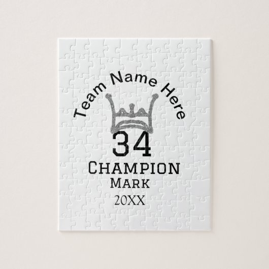 チーム名の追加プレイヤー名の追加スポーツマン ジグソーパズル (縦)