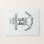 チーム名の追加プレイヤー名の追加スポーツマン ジグソーパズル (横)