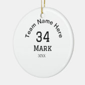 チーム名の追加プレイヤー名の追加スポーツマン セラミックオーナメント (左)