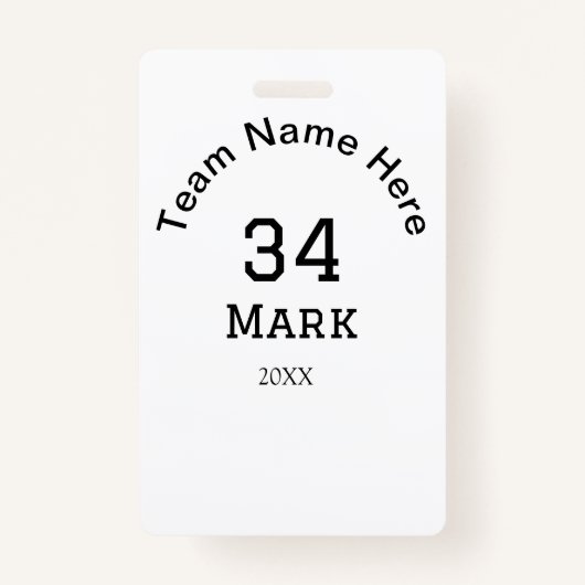 チーム名の追加プレイヤー名の追加スポーツマン バッジ (正面)