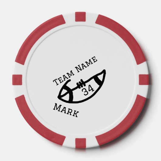 チーム名の追加プレイヤー名の追加スポーツマン ポーカーチップ (正面)
