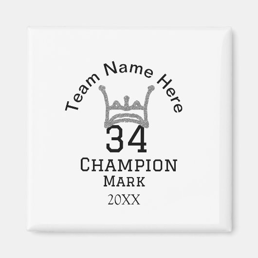 チーム名の追加プレイヤー名の追加スポーツマン マグネット (正面)