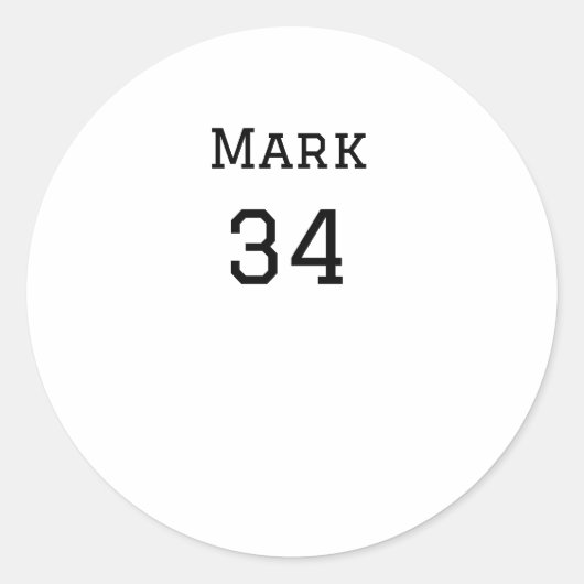 チーム名の追加プレイヤー名の追加スポーツマン ラウンドシール (正面)