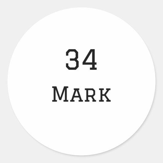 チーム名の追加プレイヤー名の追加スポーツマン ラウンドシール (正面)