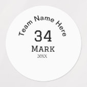 チーム名の追加プレイヤー名の追加スポーツマン ラベル (デザイン2)