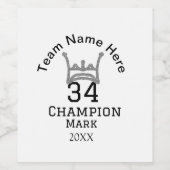 チーム名の追加プレイヤー名の追加スポーツマン ワインラベル (シングルラベル)