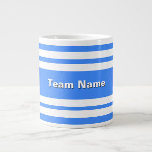 チーム名の青と白のスポーツチームの色を追加 ジャンボコーヒーマグカップ
