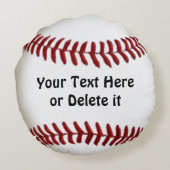 チーム名またはあなたの名前、NUMBER野球枕 ラウンドクッション (裏面)
