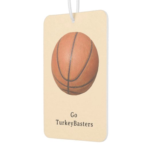 チーム名または個人名のバスケットボールの追加 カーエアーフレッシュナー (左)