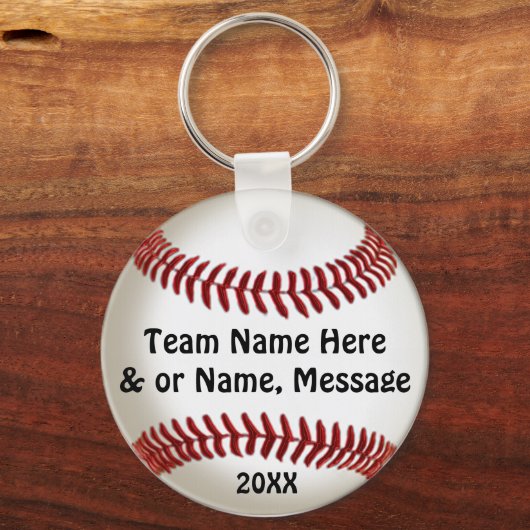 チーム名を持つ野球チームのギフトのための格安アイディア キーホルダー (正面)