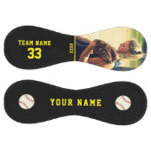 チーム名カスタム付きソフトボール写真黒 ソフトボール (パネル)