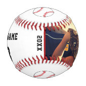 チーム名カスタム付き野球の写真 野球ボール (正面)