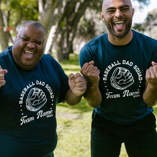 チーム名カスタム番号を持つ野球パパチーム Tシャツ