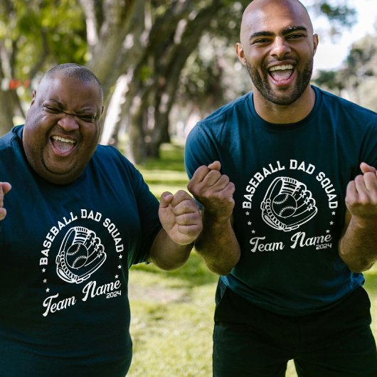 チーム名カスタム番号を持つ野球パパチーム Tシャツ
