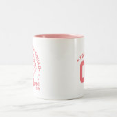 チーム名カスタム番号を持つ野球母チーム ツートーンマグカップ (中央)