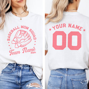 チーム名カスタム番号を持つ野球母チーム Tシャツ