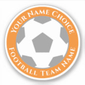 チーム名ステッパーソナライズされたカー付きサッカーファン シール (正面)