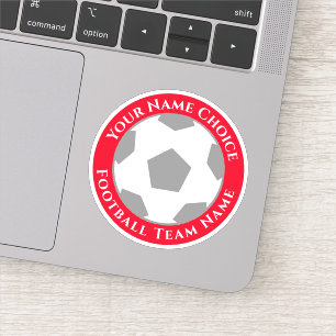 チーム名ステパーソナライズされたッカー付きサッカーファン シール