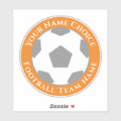 チーム名ノートパパーソナライズされたソコン付きサッカーファン シール (シート)