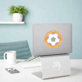 チーム名ノートパパーソナライズされたソコン付きサッカーファン シール