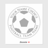 チーム名ノートパパーソナライズされたソコン付きサッカーファン シール (シート)