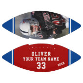 チーム名プレイヤー番号レッドブルーのストライプ写真 アメリカンフットボール (パネル)