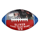 チーム名プレイヤー番号レッドブルーのストライプ写真 アメリカンフットボール (正面)