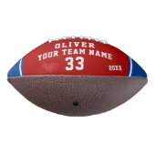 チーム名プレイヤー番号レッドブルーのストライプ写真 アメリカンフットボール (回転270)