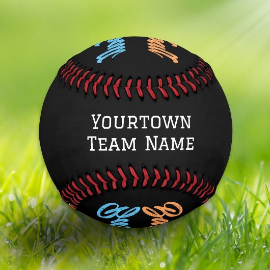 チーム名モノグラムのモダンスタイリッシュ番号 野球ボール