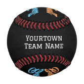 チーム名モノグラムのモダンスタイリッシュ番号 野球ボール (正面)