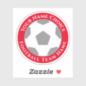 チーム名付きサッカーファンパーソナライズされた シール (シート)