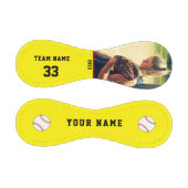 チーム名付き黄色の野球の写真 野球ボール (パネル)
