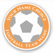 チーム名入りサッカーファンステッカー オーダーメイド シール (正面)