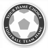 チーム名入りサッカーファンステッカー オーダーメイド シール (正面)