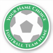 チーム名入りサッカーファンステッカー シール (正面)