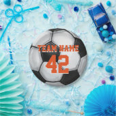 チーム名前および数サッカーボール ペーパープレート (パーティー)