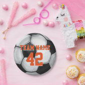 チーム名前および数サッカーボール ペーパープレート (パーティー)