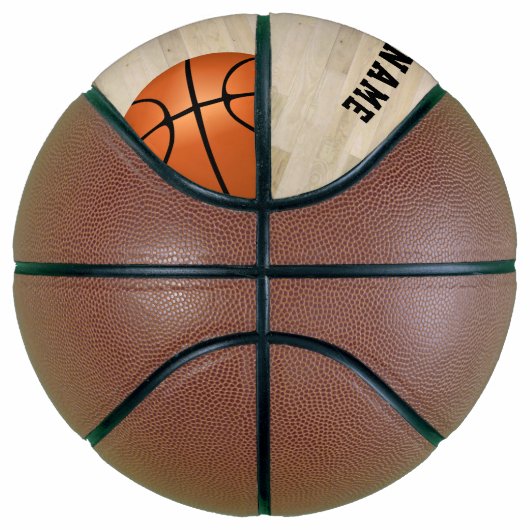 チーム名番号を持つウッドコートフロア バスケットボール (右)