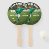 チーム名選手の写真番号と名前サッカー ハンドファン (正面&裏面)